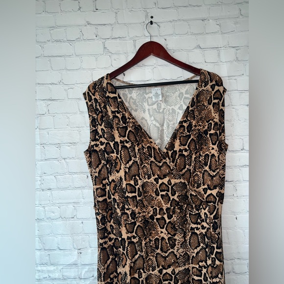 Serra Brown & Black Cheetah Print Sleeveless dress size XL - Picture 5 of 14